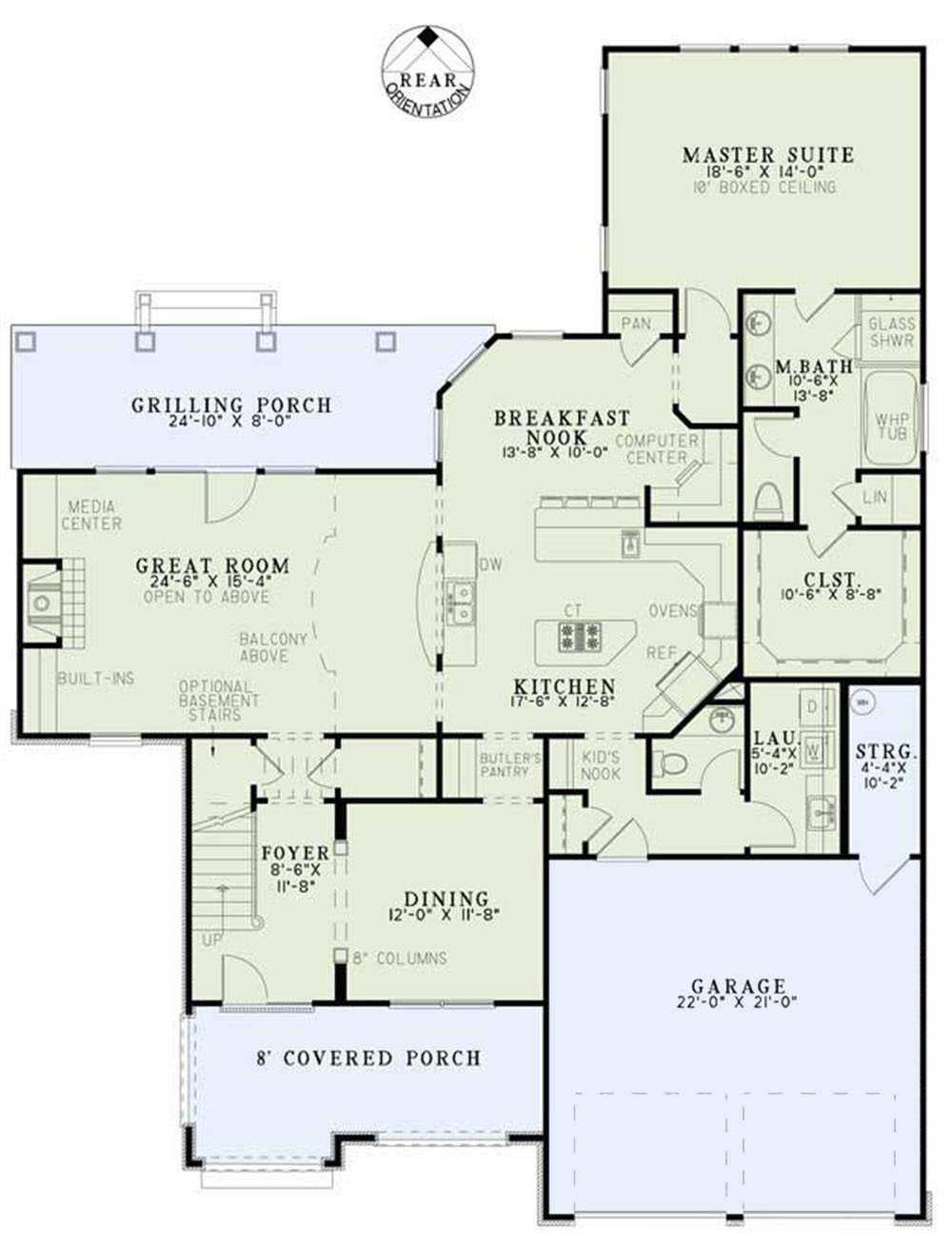 Floor Plan First Story of European Plan #153-1048